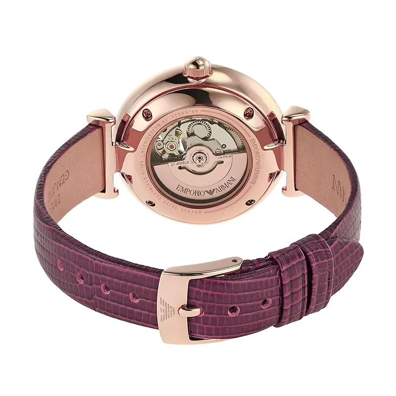 Emporio Armani Meccanico Automatic Silver Dial Ladies Watch- AR60044